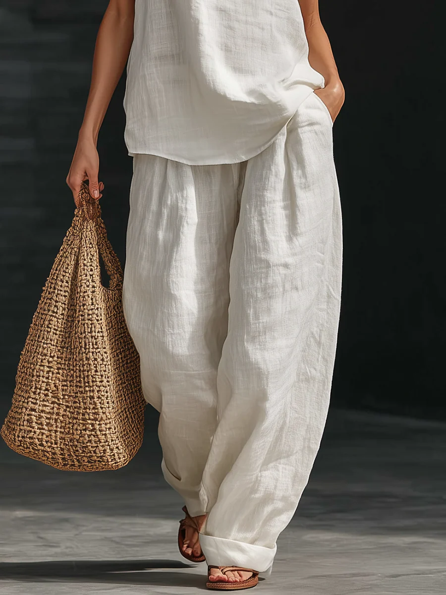 Flavie | Ensemble Sans Manches avec Pantalon Large