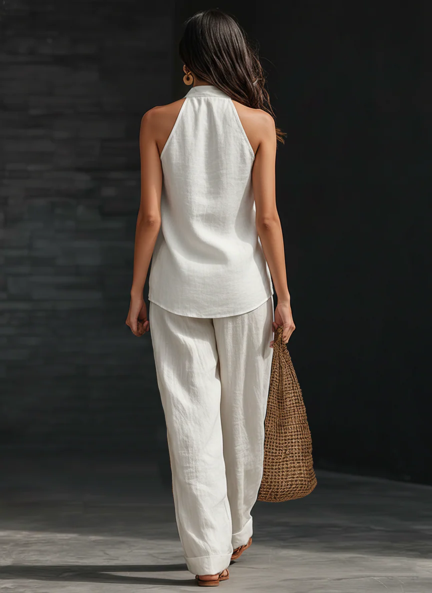 Flavie | Ensemble Sans Manches avec Pantalon Large