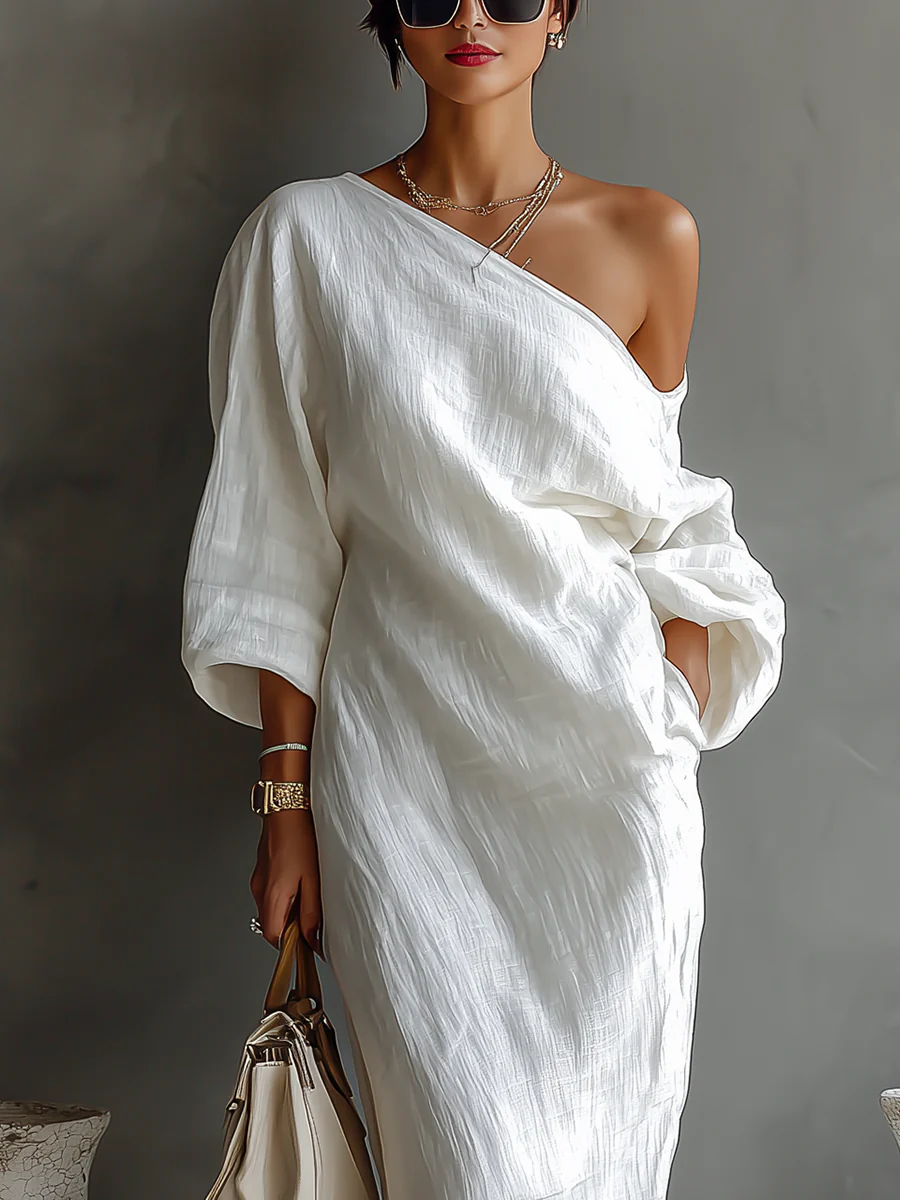Larissa | Robe Maxi Asymétrique Élégante