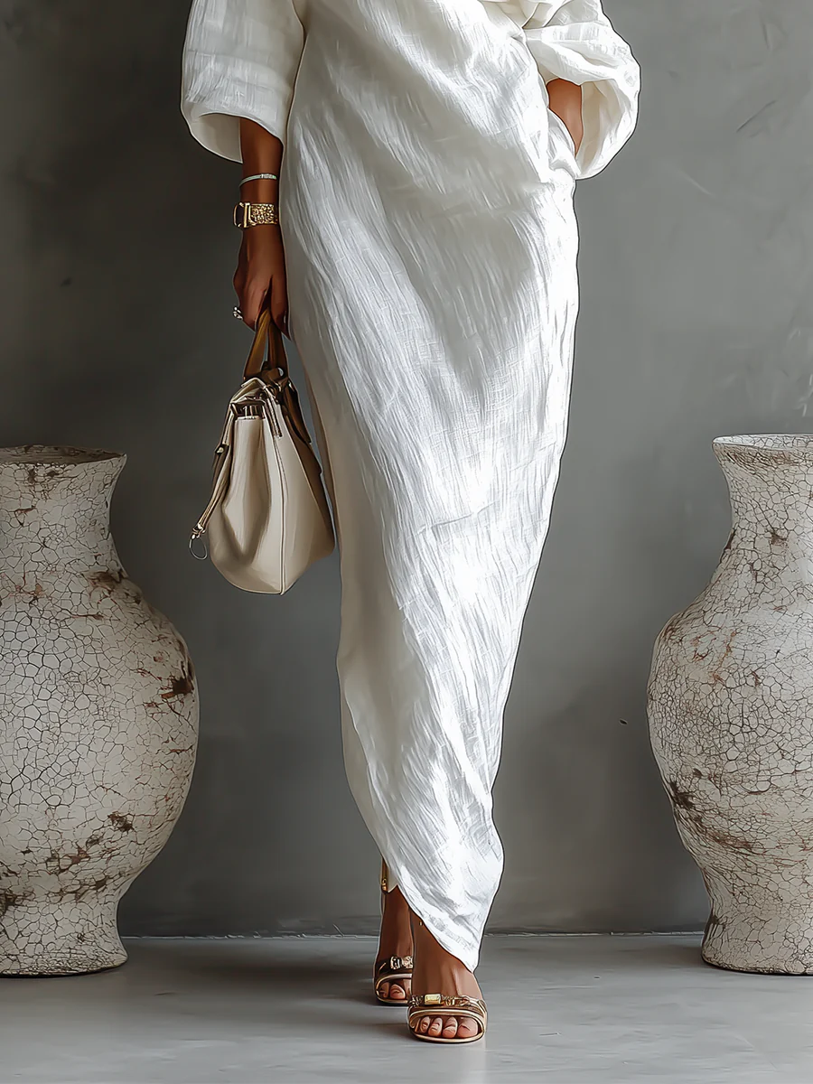 Larissa | Robe Maxi Asymétrique Élégante