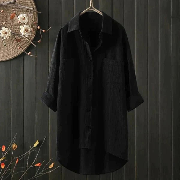 Claire | Chemise Longue en Lin à Poches Poitrine