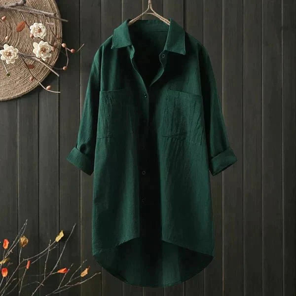 Claire | Chemise Longue en Lin à Poches Poitrine
