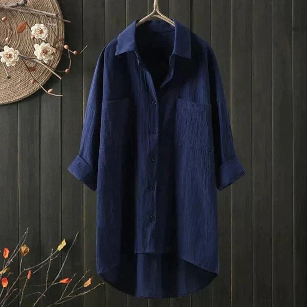 Claire | Chemise Longue en Lin à Poches Poitrine
