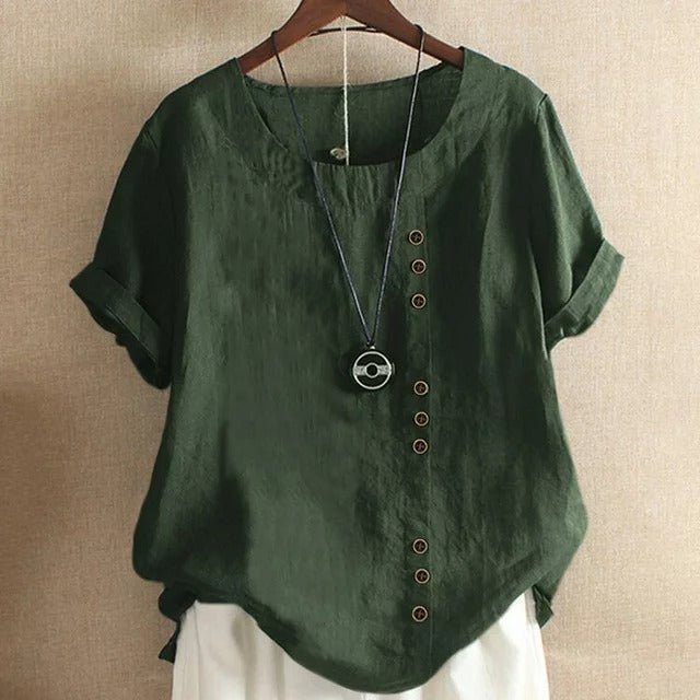 Constance | Blouse en Lin à Boutons Décoratifs