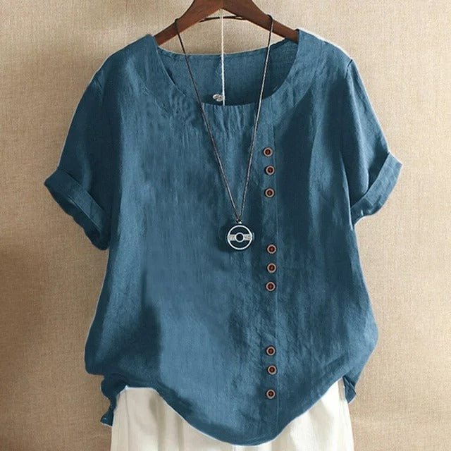 Constance | Blouse en Lin à Boutons Décoratifs