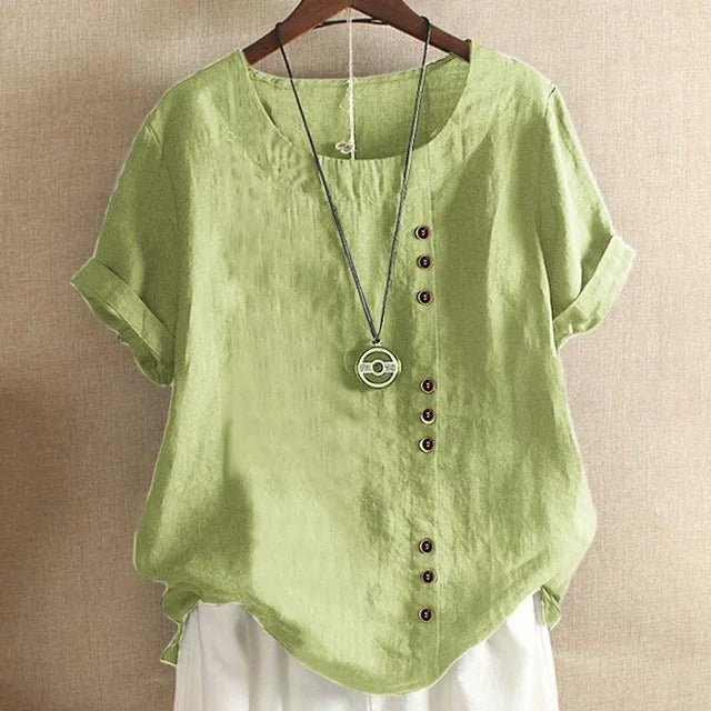 Constance | Blouse en Lin à Boutons Décoratifs