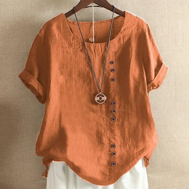 Constance | Blouse en Lin à Boutons Décoratifs