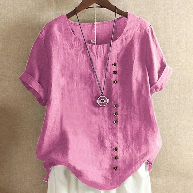 Constance | Blouse en Lin à Boutons Décoratifs