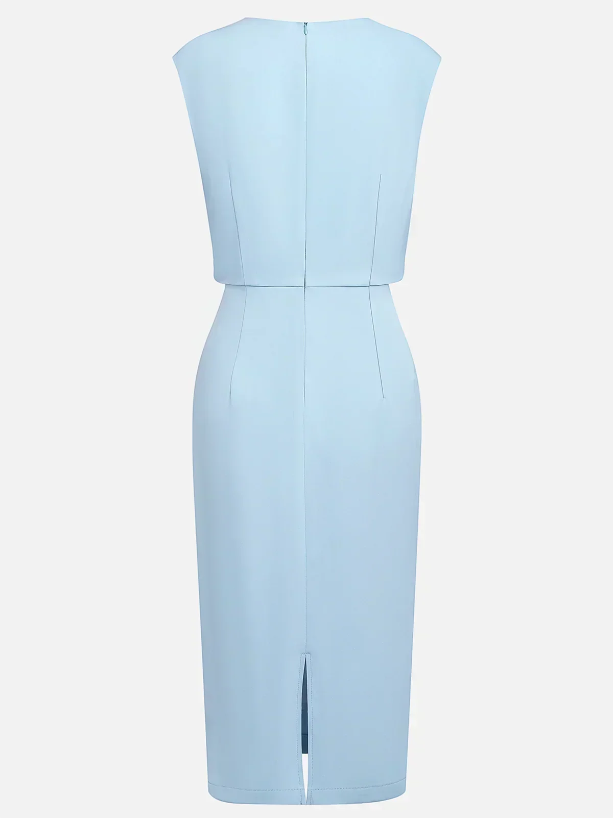 Clémence | Robe midi drapée bleu ciel