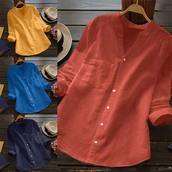 Vera | Chemise en Lin à Col Officier et Poche
