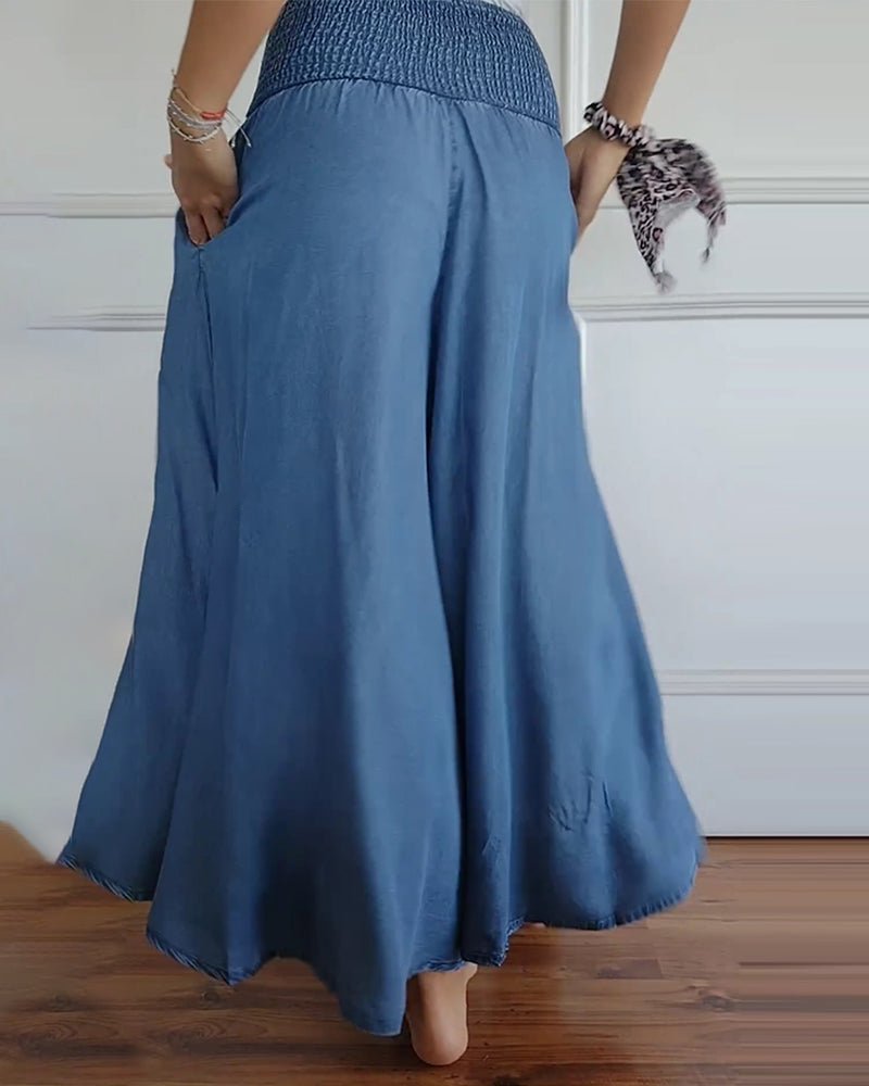 Pharsey | Pantalon Large à Taille Haute Confortable