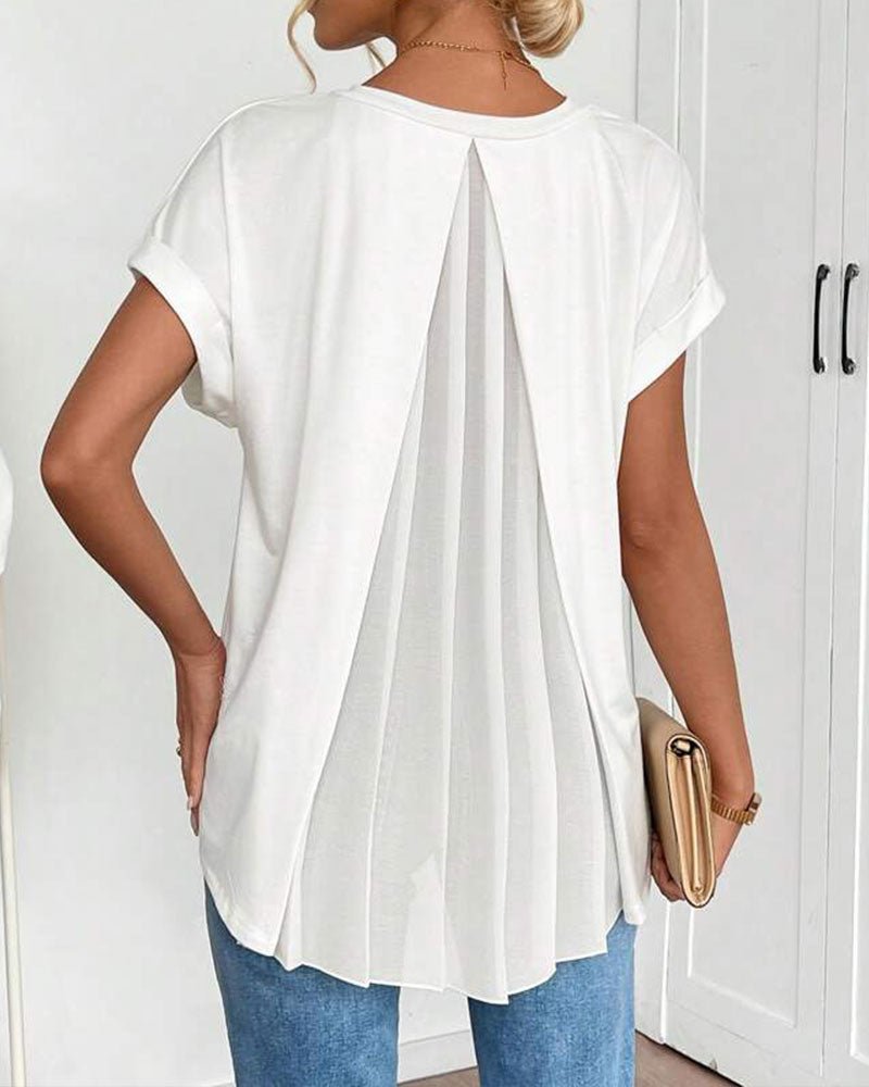 Estella | Top Ample à Col V et Manches à Revers