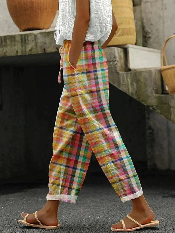Noëlle | Pantalon à Carreaux Rétro