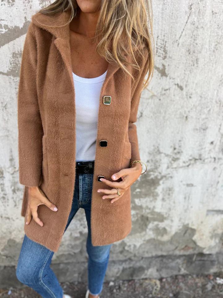 Marcelle | Manteau en Grosse Maille à Revers