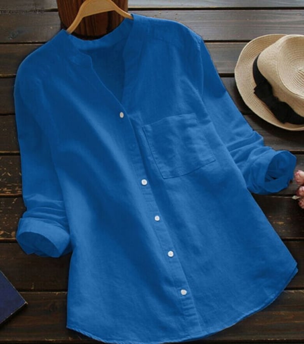 Vera | Chemise en Lin à Col Officier et Poche