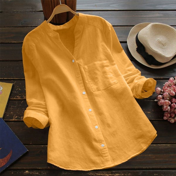 Vera | Chemise en Lin à Col Officier et Poche
