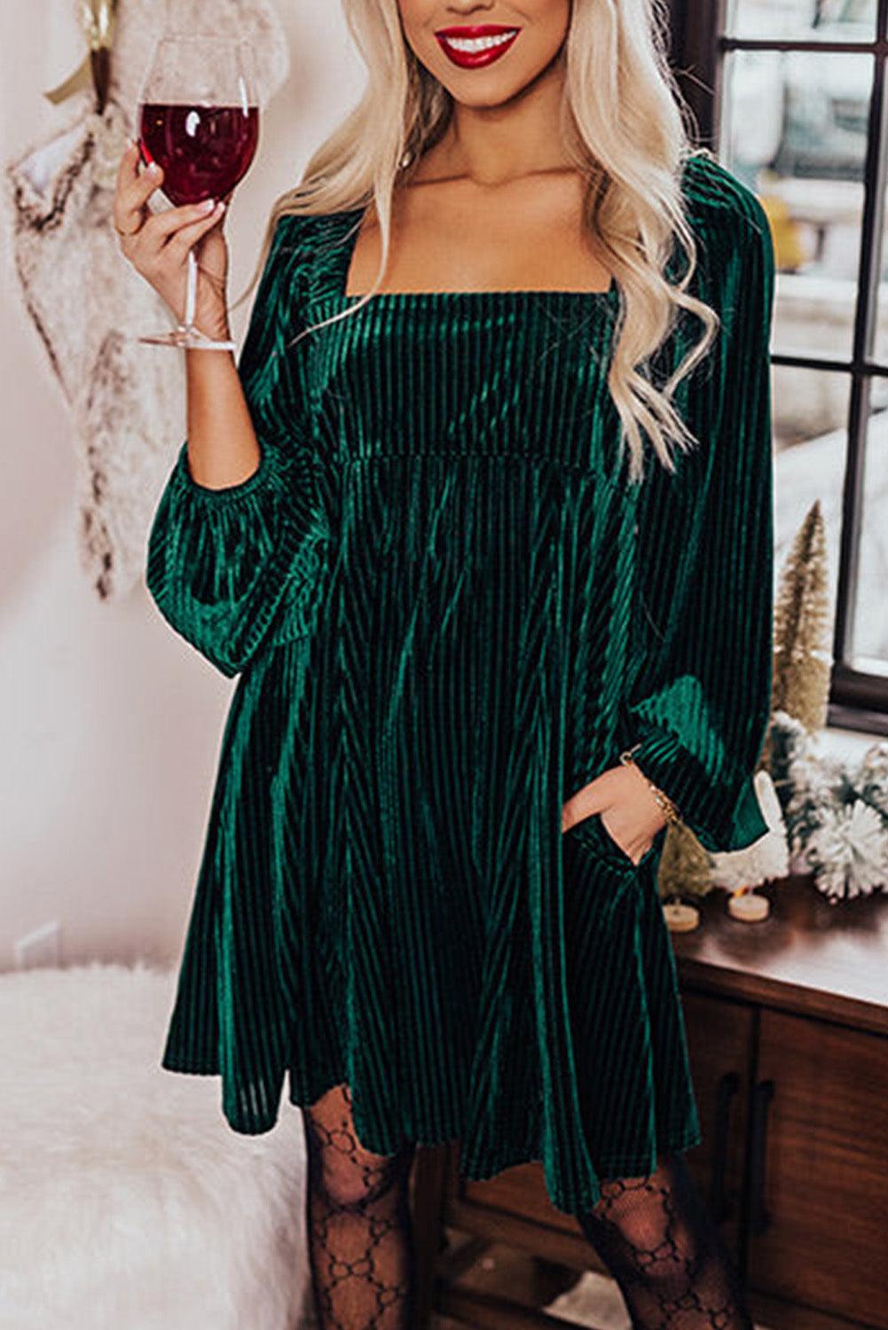 Clarisse | Robe Midi Vintage avec Manches Lantern