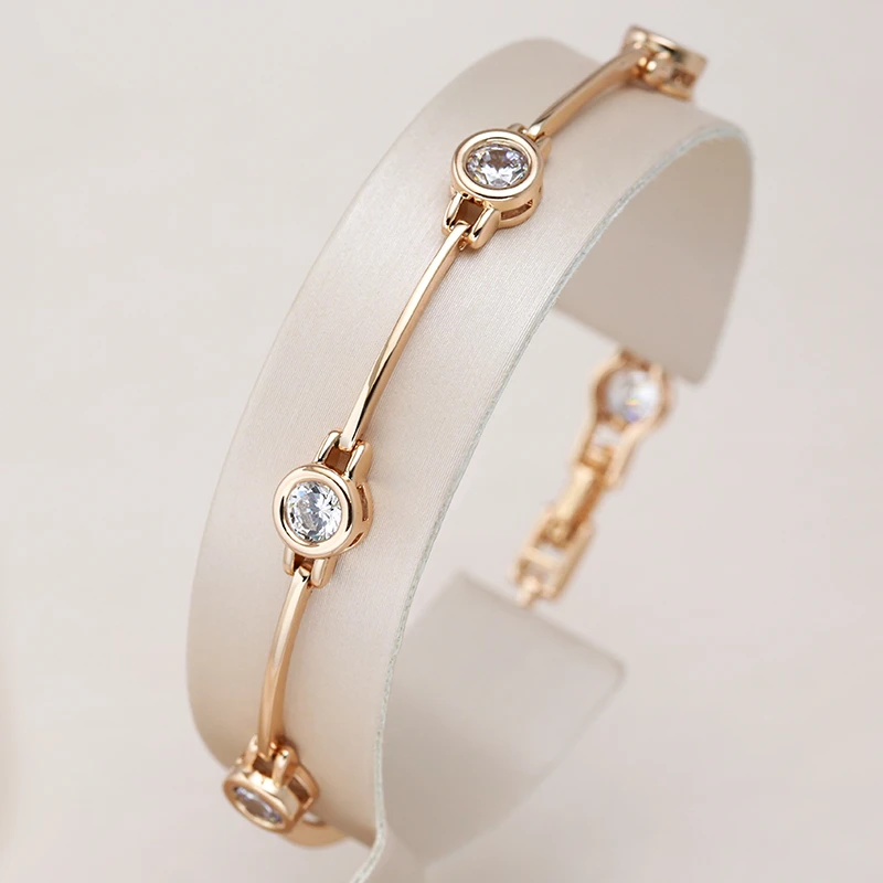 Perrine | Bracelet Élégant Doré aux Zircons