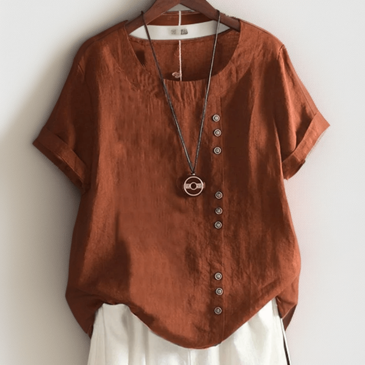 Isla | Blouse en Lin à Rangée de Boutons