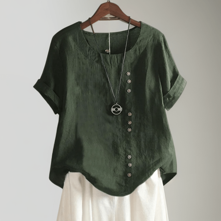 Isla | Blouse en Lin à Rangée de Boutons