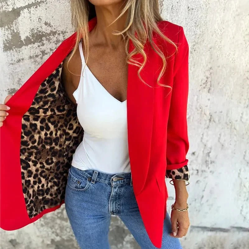 Valérie | Blazer Structuré à Doublure Léopard