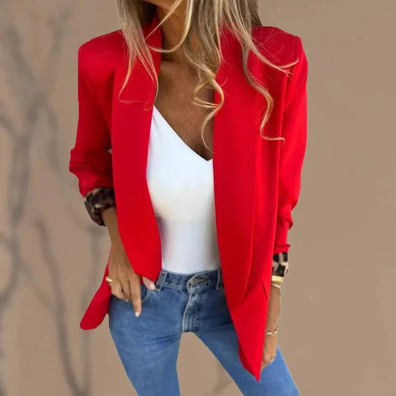 Valérie | Blazer Structuré à Doublure Léopard