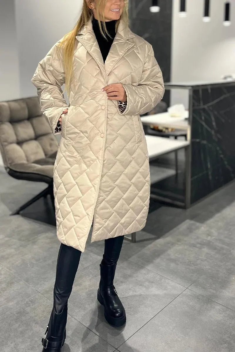 Anaïs | Manteau Matelassé à Doublure Léopard