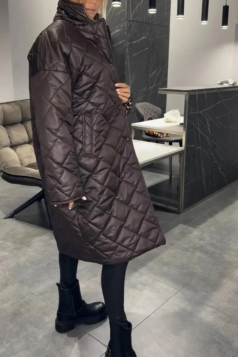 Anaïs | Manteau Matelassé à Doublure Léopard