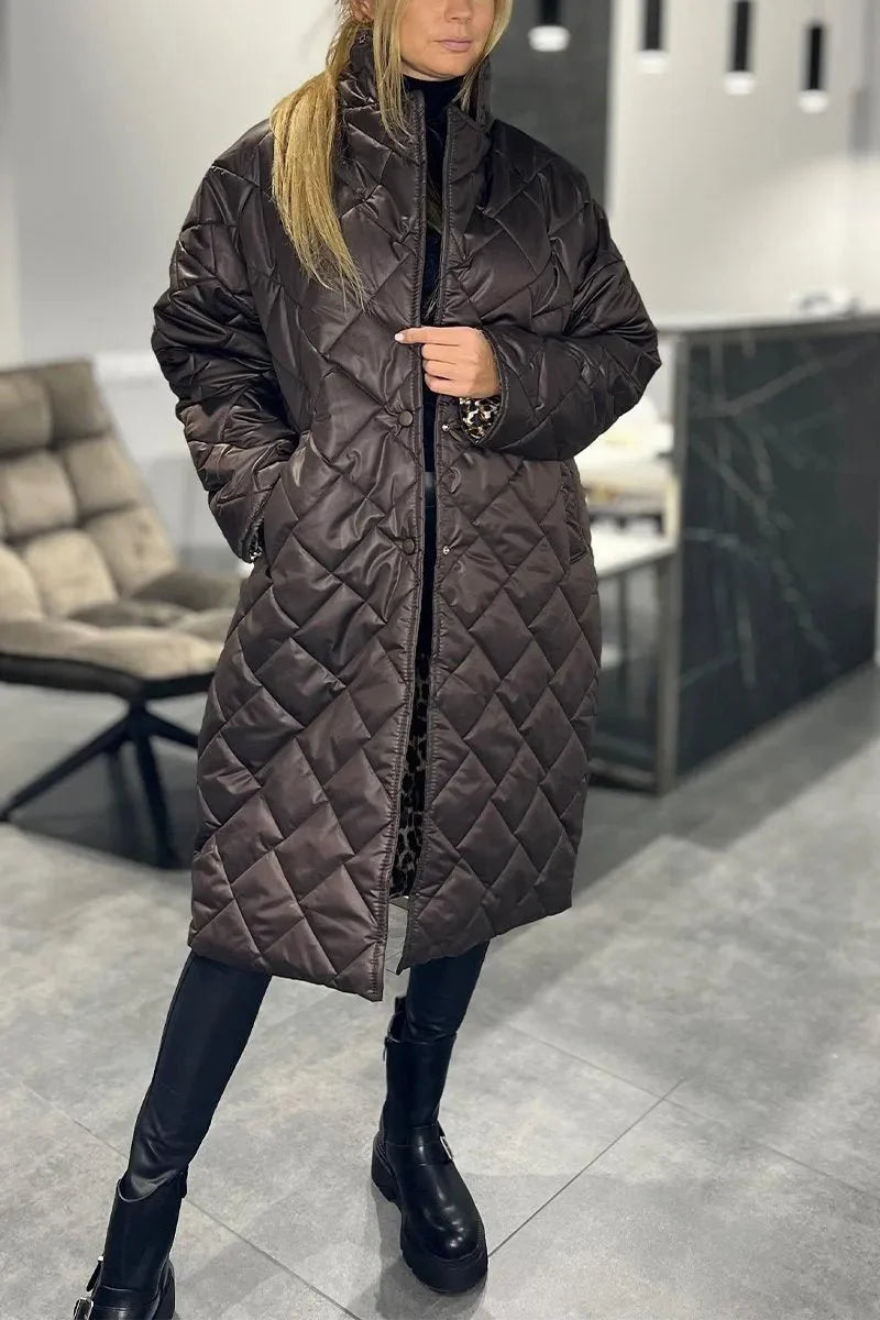 Anaïs | Manteau Matelassé à Doublure Léopard