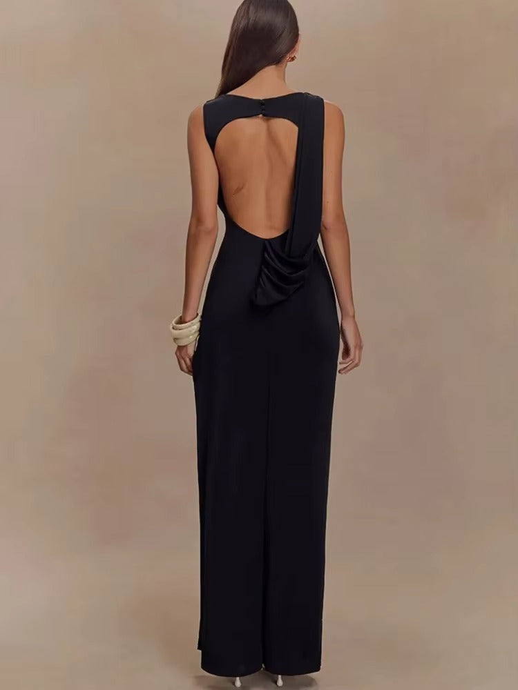 Grace | Robe Longue de Soirée avec Dos Nu et Fente Haute