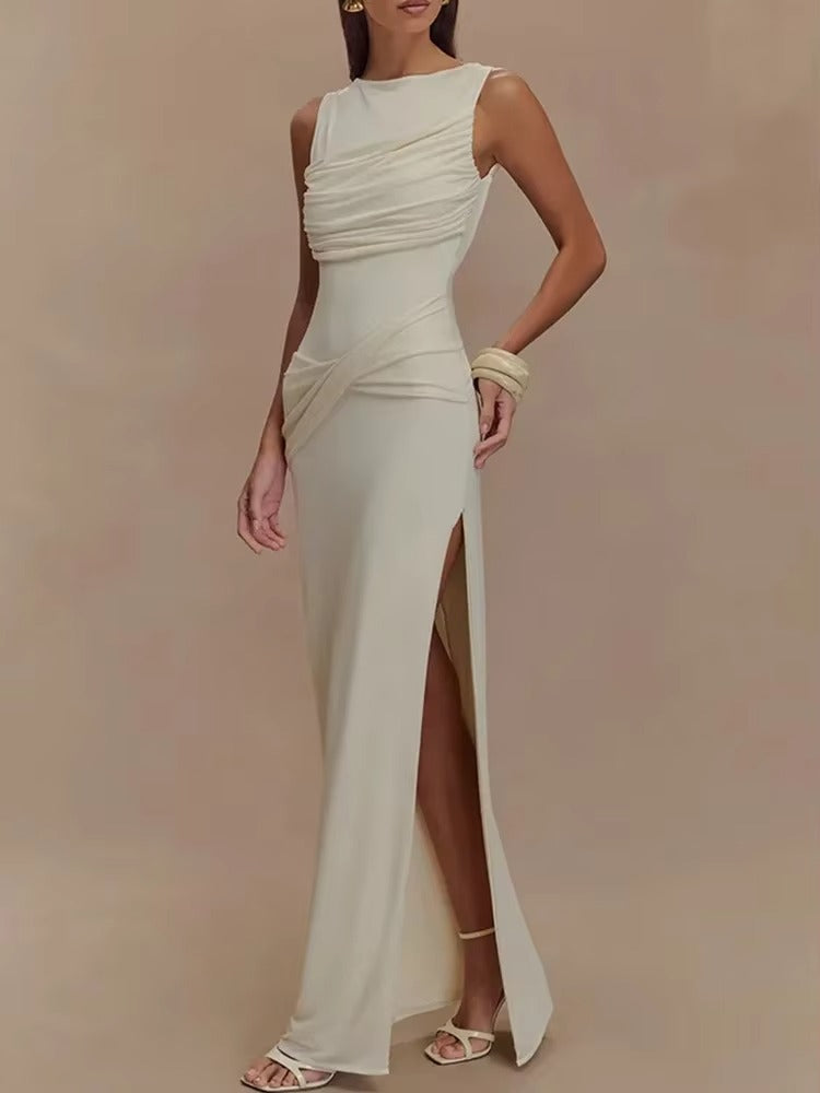 Grace | Robe Longue de Soirée avec Dos Nu et Fente Haute