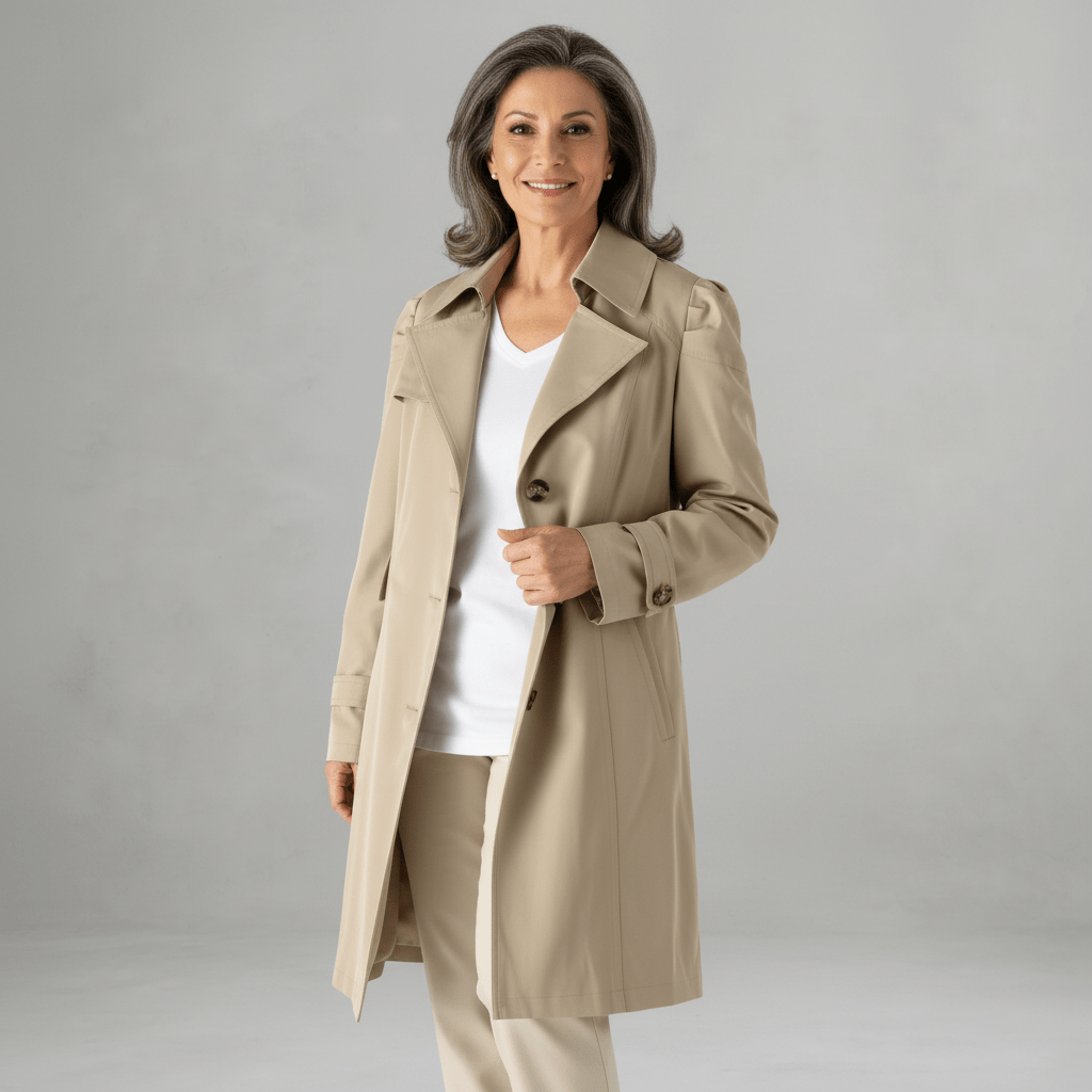 Delphine | Trench-Coat Classique en Coton Mélangé