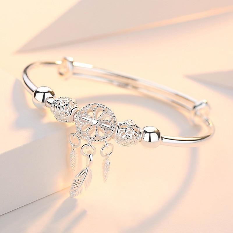 Joëlle | Bracelet Attrape-Rêves Ajustable en Argent 925