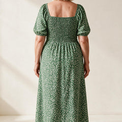 Robe Gabrielle vue de dos, dos smocké élastique