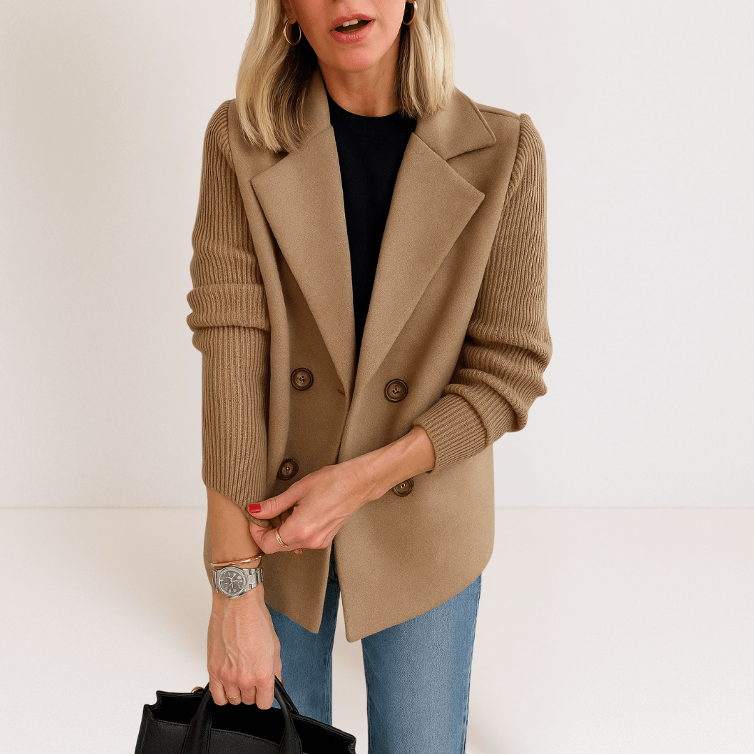 Solange | Blazer Croisé à Manches en Maille