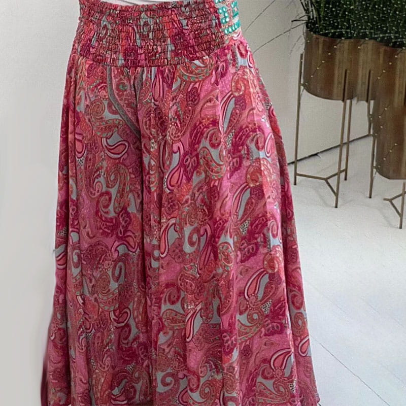 Régine | Pantalon Large à Imprimé Cachemire