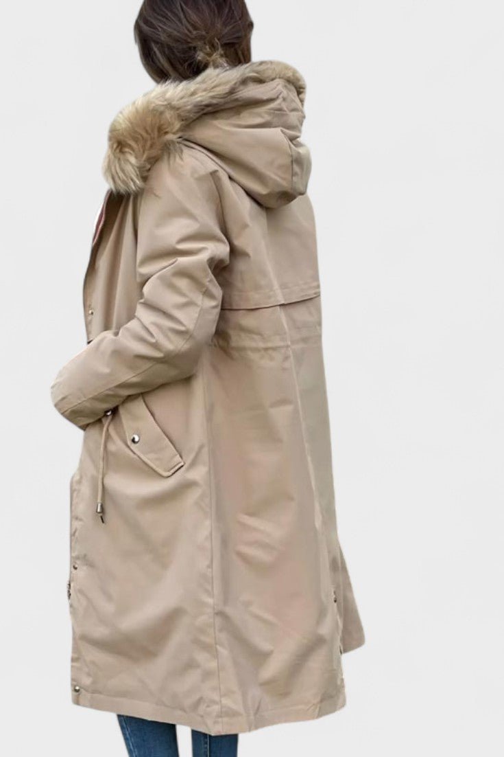 Bérénice | Manteau Long à Capuche Déperlant