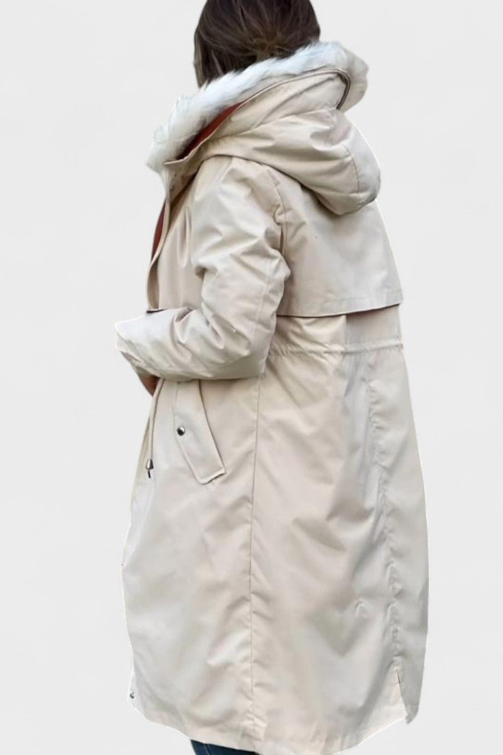 Bérénice | Manteau Long à Capuche Déperlant