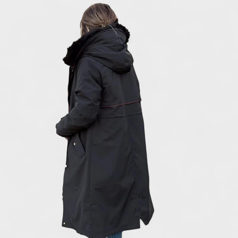 Bérénice | Manteau Long à Capuche Déperlant