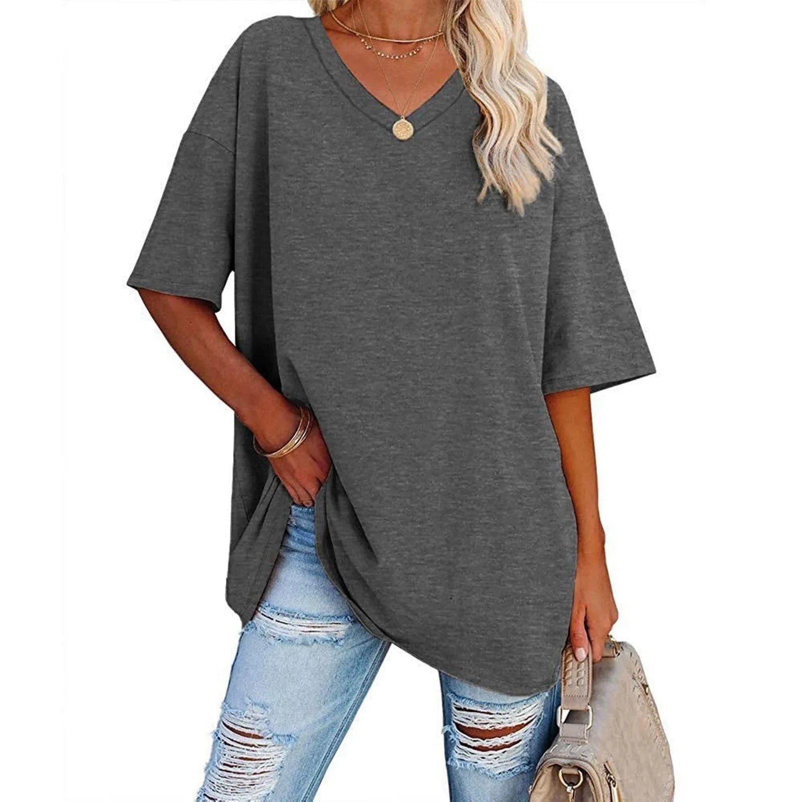 Gisele | T-shirt Oversize à Col V