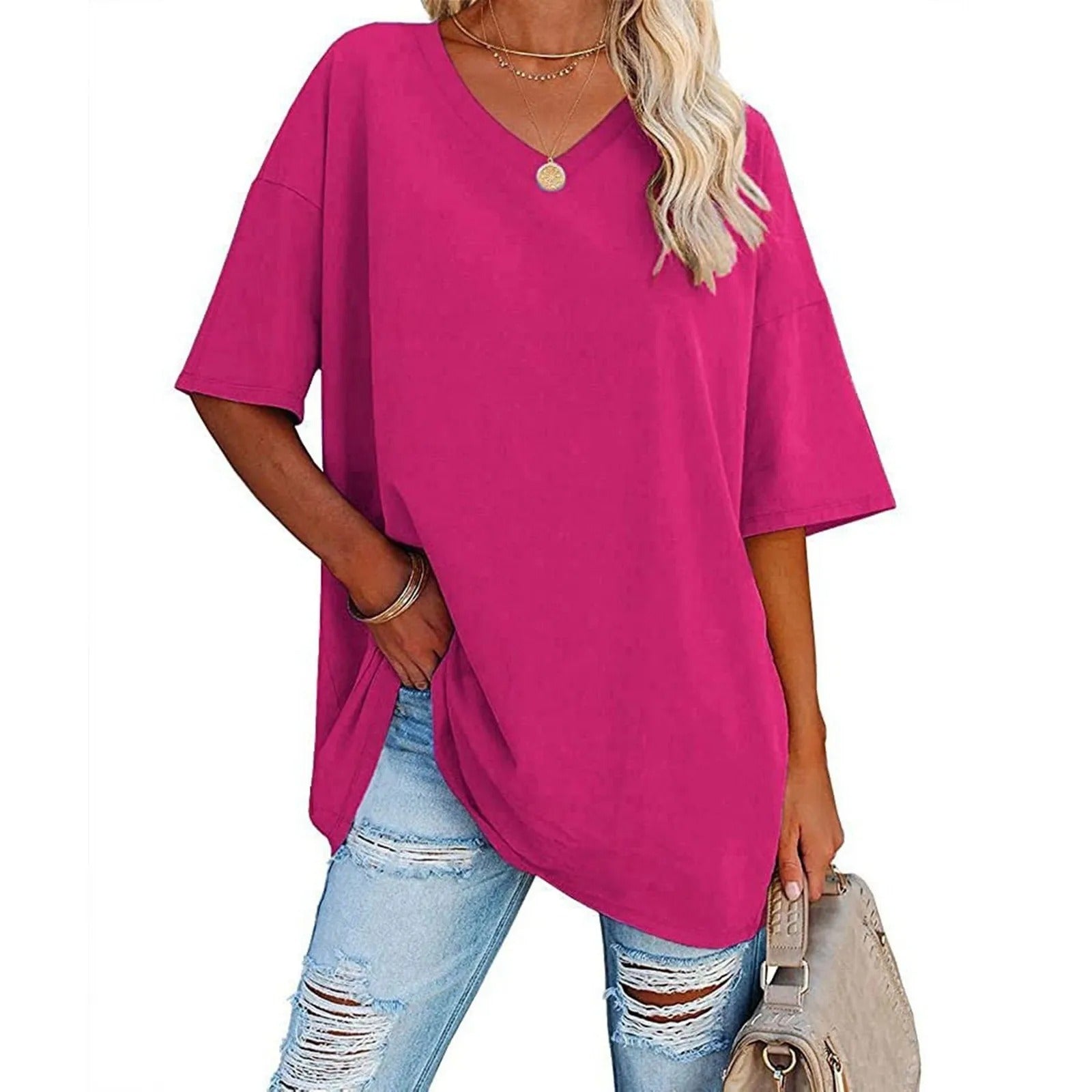 Gisele | T-shirt Oversize à Col V