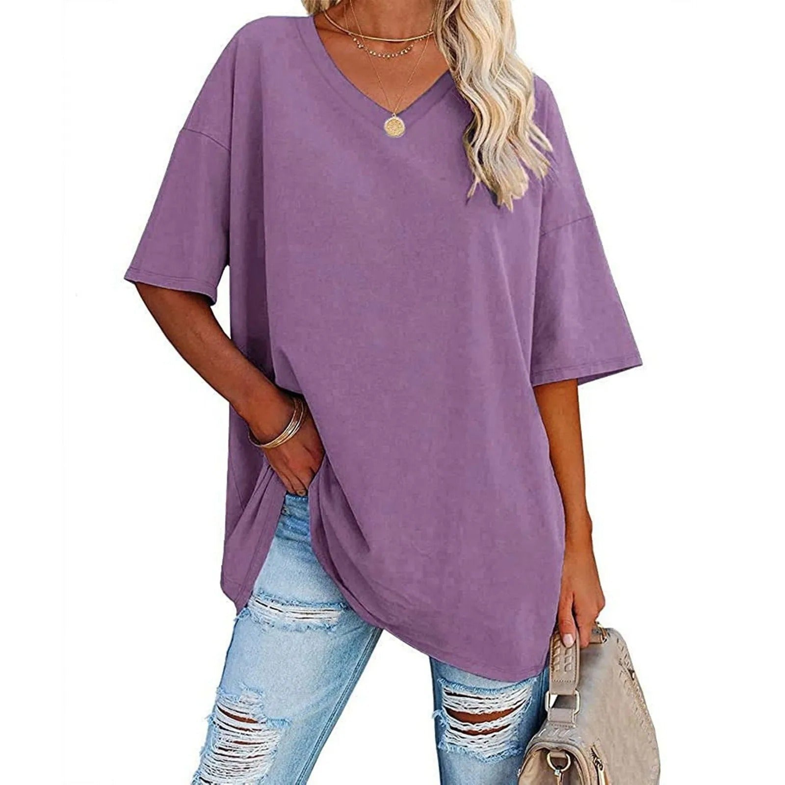 Gisele | T-shirt Oversize à Col V