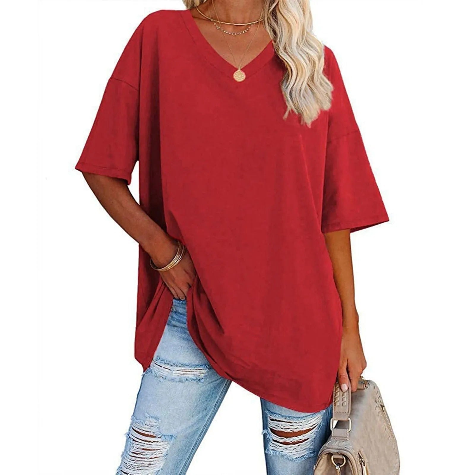 Gisele | T-shirt Oversize à Col V