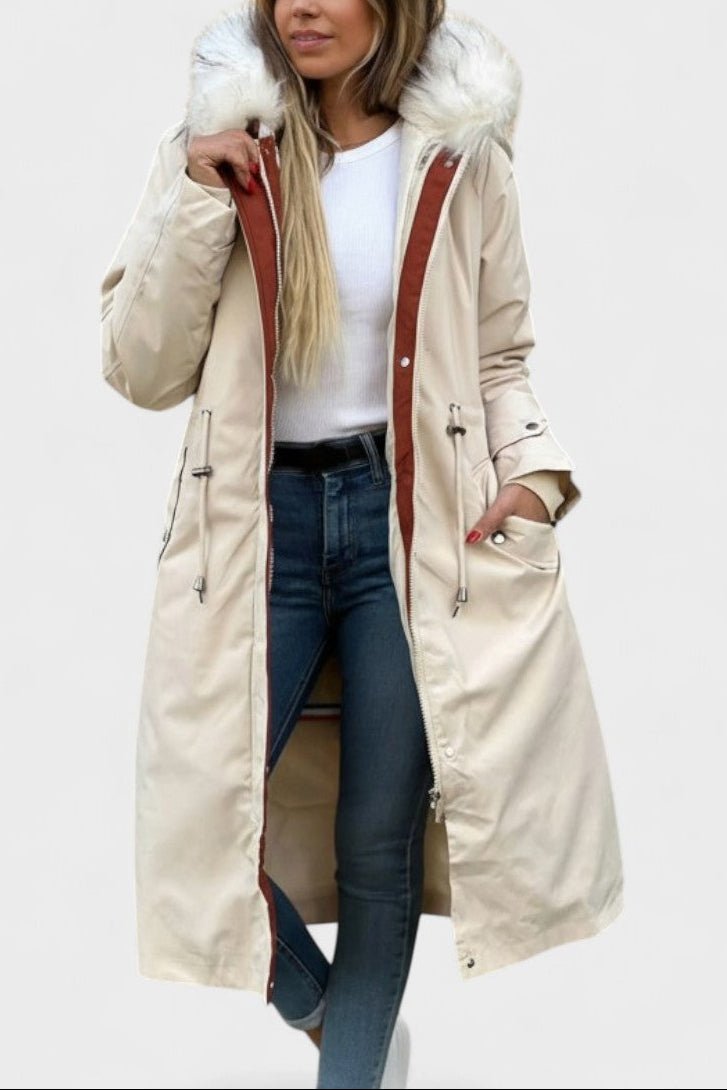Bérénice | Manteau Long à Capuche Déperlant