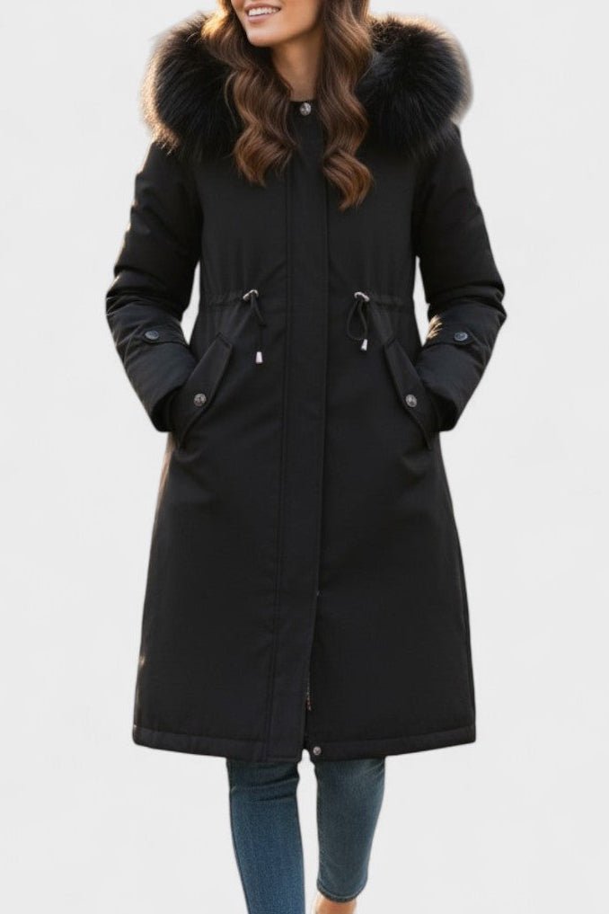 Bérénice | Manteau Long à Capuche Déperlant