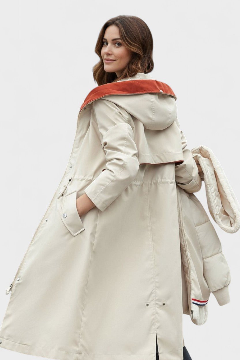 Bérénice | Manteau Long à Capuche Déperlant