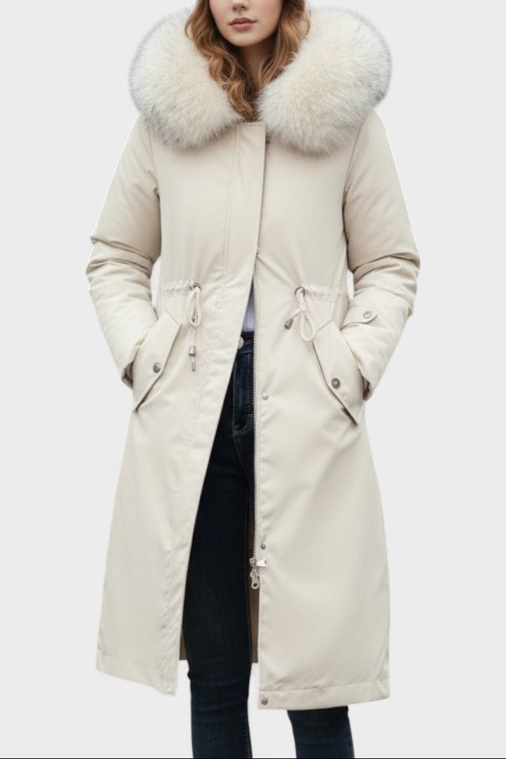 Bérénice | Manteau Long à Capuche Déperlant