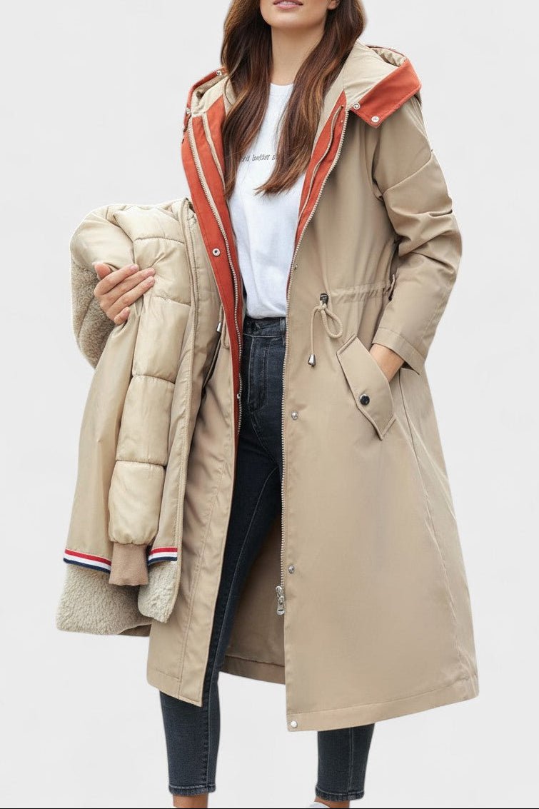 Bérénice | Manteau Long à Capuche Déperlant