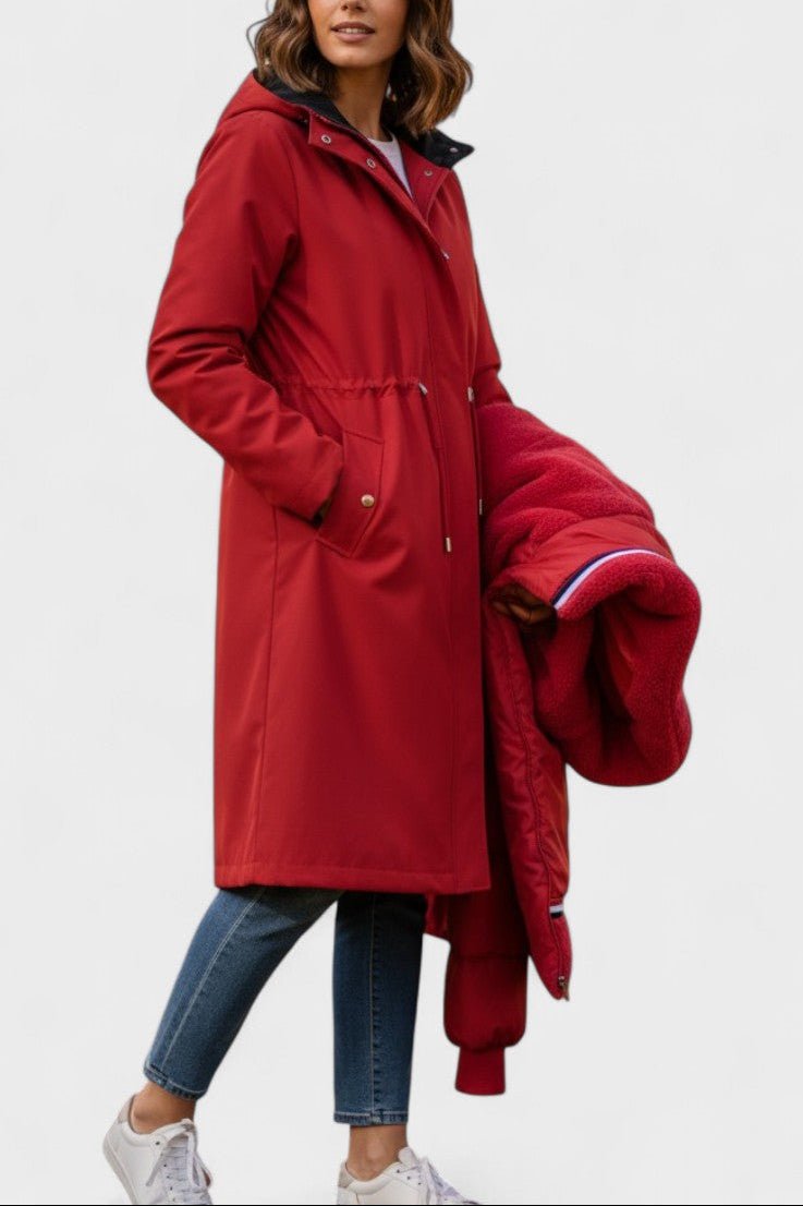 Bérénice | Manteau Long à Capuche Déperlant