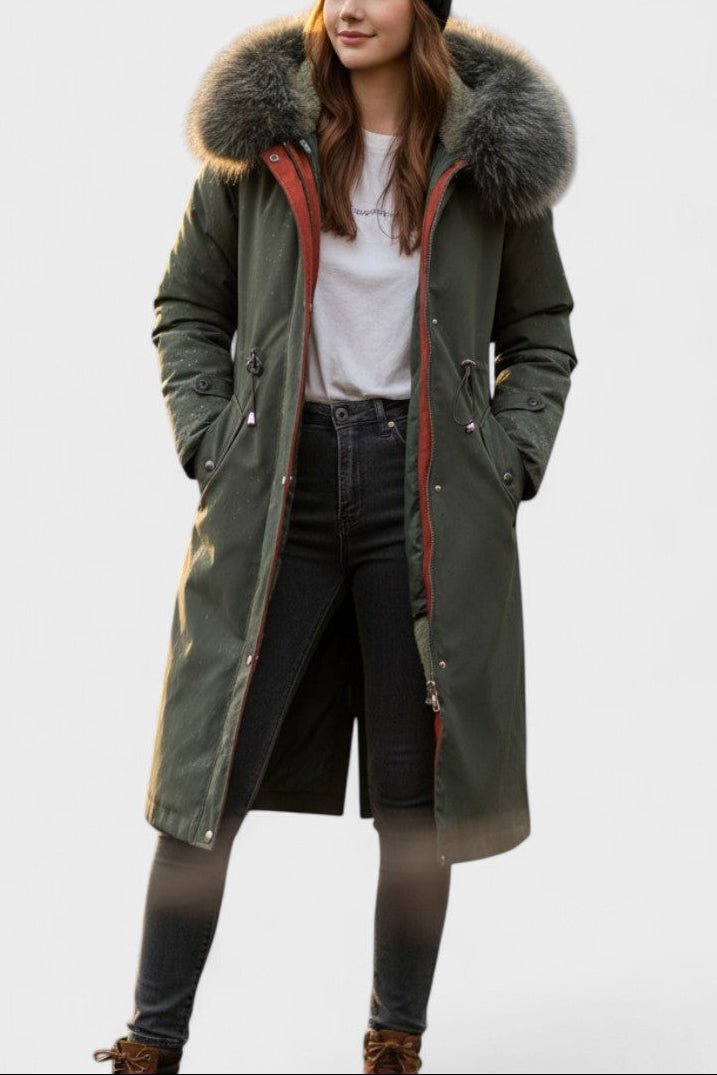 Bérénice | Manteau Long à Capuche Déperlant